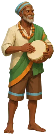 Goitse, pria tua dengan gendang tangan.